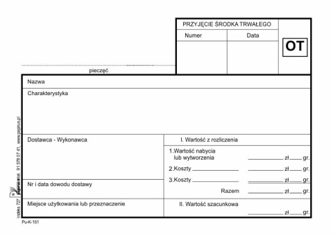 PAPIRUS II DRUK PRZYJĘCIE ŚRODKA TRWAŁEGO A6