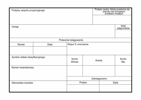 PAPIRUS II DRUK PRZYJĘCIE ŚRODKA TRWAŁEGO A6