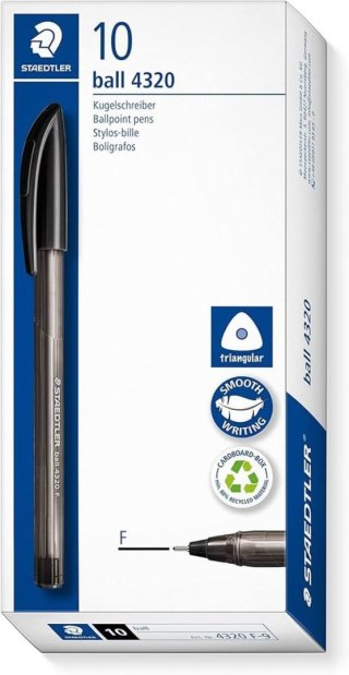 Staedtler Długopis Staedtler trójkątny 4320 F czarny 0,7mm (S 4320 F-9)