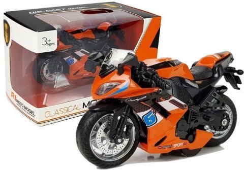 Lean Motocykl z Napędem Frykcyjnym Dźwięki Motor 1:14 Pomarańczowy Lean (5960)