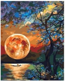 Norimpex Zestaw kreatywny Norimpex malowanie po numerach - księżyc nad jeziorem 40x50cm (NO-1009434)