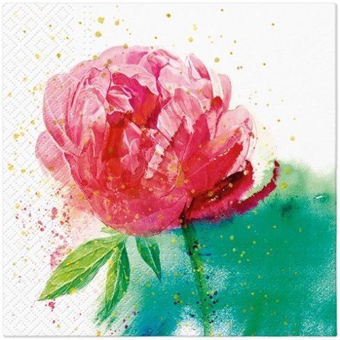 Paw Serwetki Paw Lunch Peony Watercolor mix nadruk bibuła [mm:] 330x330 (SDL143500)