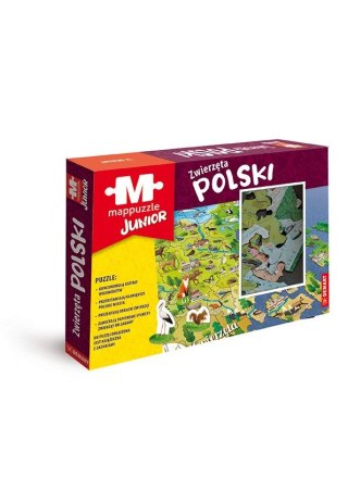 Demart Puzzle Demart MAPPUZZLE Junior. Zwierzęta Polski