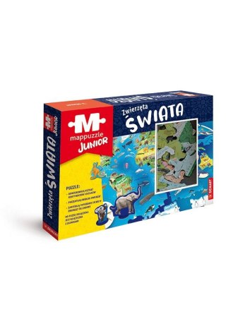 Demart Puzzle Demart MAPPUZZLE Junior. Zwierzęta świata