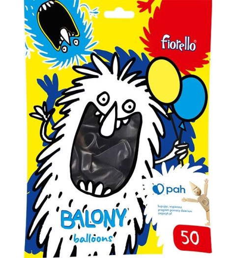 Fiorello Balon gumowy Fiorello metal czarny 10cal (170-2629)