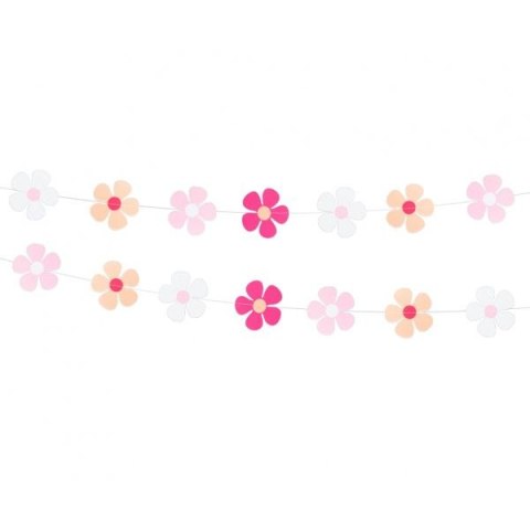 Godan Girlanda papierowa Różowe Kwiatki, rozm. 7 x 200 cm Godan (WM-GPRK)