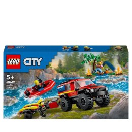 Lego Klocki konstrukcyjne Lego City Terenowy wóz strażacki z łodzią (60412)