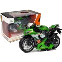 Lean Motocykl z Napędem Frykcyjnym Dźwięki Motor 1:14 Zielony Lean (5926)