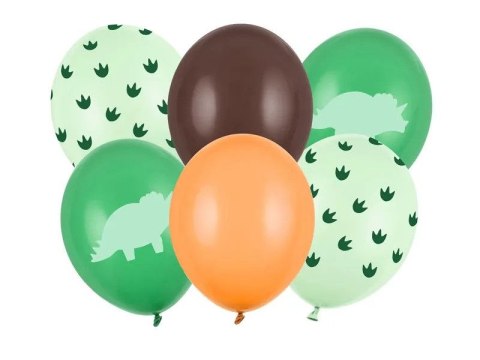 Partydeco Balon gumowy Partydeco Dinozaur (1 op. / 6 szt.) mix 300mm (SB14P-335-000-6)