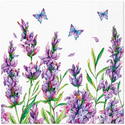 Paw Serwetki Paw Lavender Butterfly mix nadruk bibuła [mm:] 330x330 (TL125200)