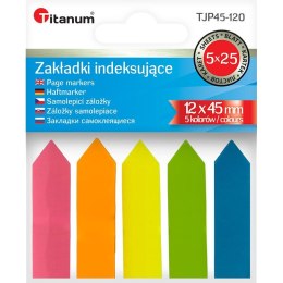 Titanum Zakładka indeksująca papierowa 12x44mm 5 kolorów fluo STRZAŁKI