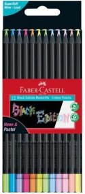 Faber Castell Kredki ołówkowe Faber Castell Black Edition pastelowe i neonowe 12 kol. (116410 FC)