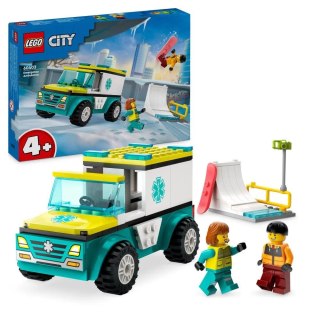 Lego Klocki konstrukcyjne Lego City Karetka i snowboardzista (60403)