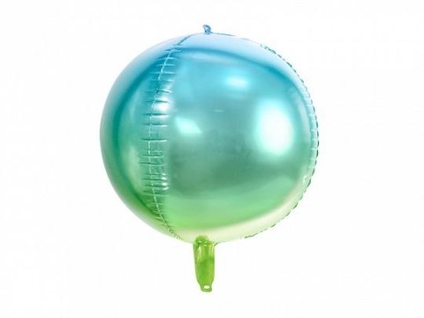 Partydeco Balon foliowy Partydeco Kula ombre, niebiesko-zielony, 35cm 14cal (FB39-001)