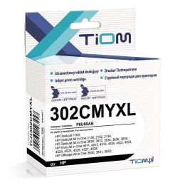 Tiom Tusz (cartridge) alternatywny Hp Dj1110/2130 302xl F6u67ae czarny Tiom (Ti-H302CMYXL)