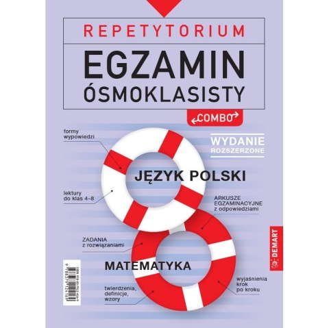 Demart Książeczka edukacyjna Demart Repetytorium. Egzamin ósmoklasisty. COMBO. Wersja Rozszerzona