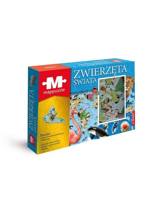 Demart Puzzle Demart MAPPUZZLE zwierzęta świata