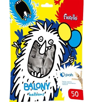 Fiorello Balon gumowy Fiorello metal srebrny 10cal (170-2631)