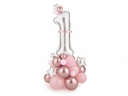 Partydeco Balon gumowy Partydeco Bukiet balonów Cyfra '1', różowy, 90x140cm różowy (GBN7-1-081)