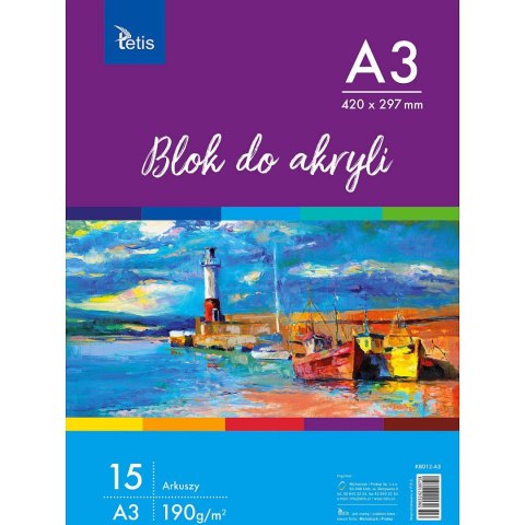 Tetis Blok artystyczny Tetis szkicownik A3 190g 15k (KB012-A3)