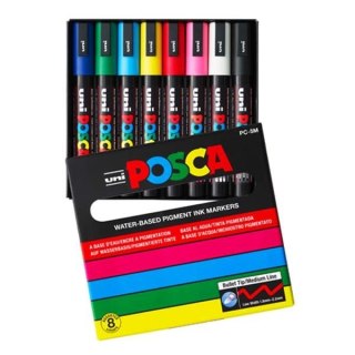 Uni Marker suchościeralny Uni POSCA, mix 1,8-2,5mm okrągła końcówka