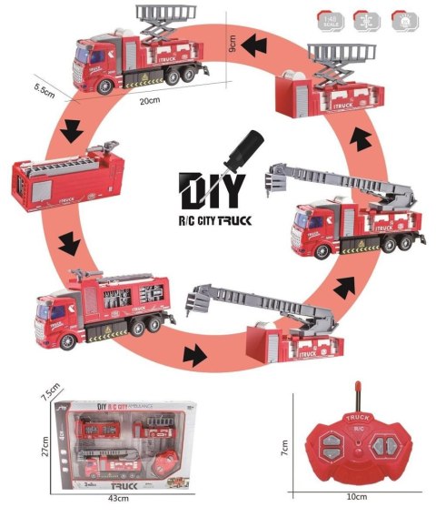 Ciuciubabka Samochód strażacki Ciuciubabka R/C + ładowarka + św/dź Zmienne Karoserie (Y300239)