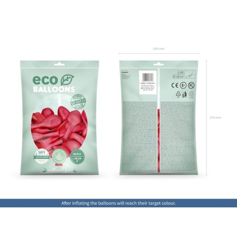 Partydeco Balon gumowy Pastel Eco Balloons czerwony 260mm Partydeco (ECO26P-007J)