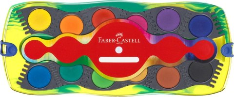 Faber Castell Farby akwarelowe Faber Castell Dinozaury +brokat + naklejki 12 kolor. (125013 FC)