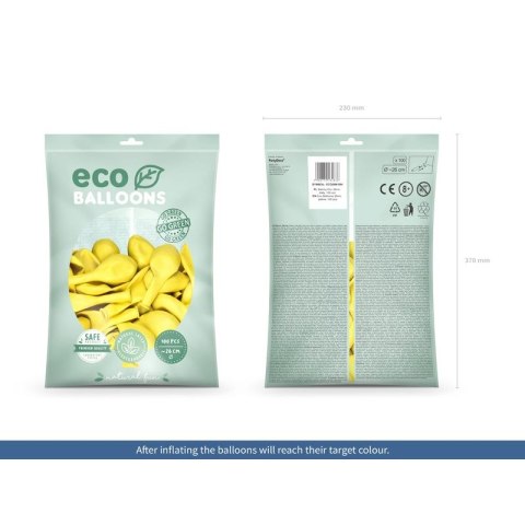 Partydeco Balon gumowy Partydeco Metalizowane Eco Balloons żółty 260mm (ECO26M-084)