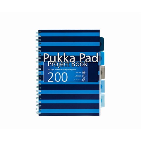 Pukka Kołozeszyt (kołobrulion) Pukka Navy A4 200k. 80g krata (7049-NVY (SQ) (4))