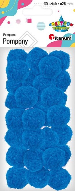 Titanum Pompony Titanum Craft-Fun Series poliestrowe niebieskie 30 szt