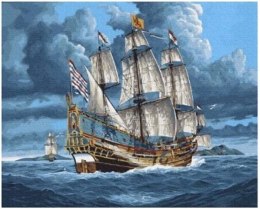 Norimpex Zestaw kreatywny Norimpex malowanie po numerach - statek Galeon 40x50cm (NO-1009442)
