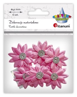 Titanum Ozdoba materiałowa Titanum Craft-Fun Series Kwiaty z kryształkiem samoprzylepne (BR232234)
