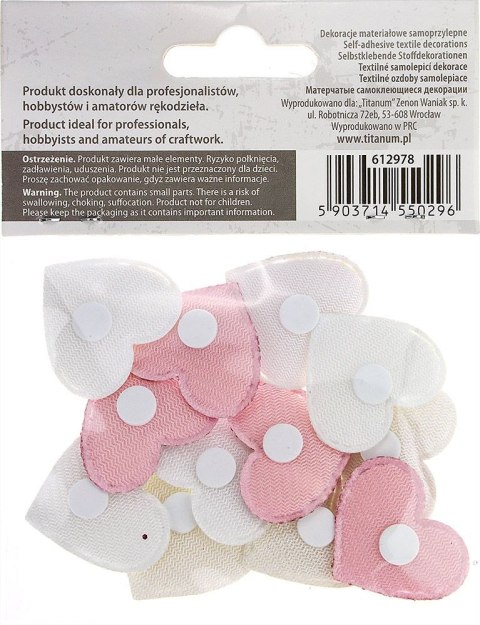 Titanum Ozdoba materiałowa Titanum Craft-Fun Series serca samoprzylepne (2324050-pink) Titanum Ozdoba materiałowa Titanum Craft-Fun Series serca samoprzylepne (2324050-pink)