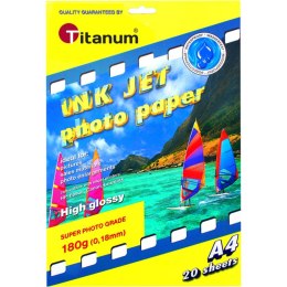 Titanum Papier fotograficzny Titanum A4 20 kartek 180 g/m² błyszczący wodoodporny