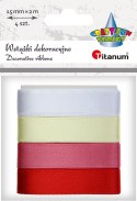 Titanum Wstążka Titanum Craft-Fun Series 4 kolory 15x2 [mm x m] mix (2324015-C)