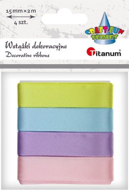 Titanum Wstążka Titanum Craft-Fun Series 4 kolory 15mm mix 2m (2324015-D)
