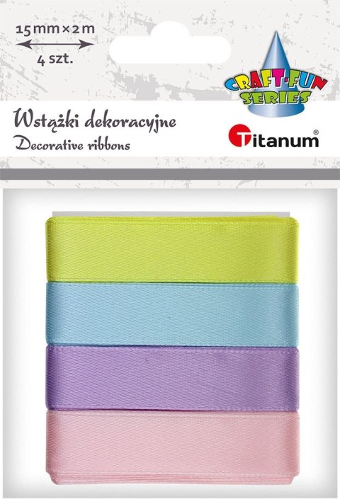 Titanum Wstążka Titanum Craft-Fun Series 4 kolory 15x2 [mm x m] mix (2324015-D)