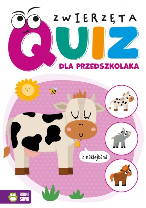 Zielona Sowa Książeczka edukacyjna Zielona Sowa Quiz dla przedszkolaka. Zwierzęta