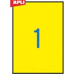 Apli Etykieta samoprzylepna A4 żółty [mm:] 210x297 Apli (AP1599)
