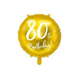 Partydeco Balon foliowy Partydeco 80 urodziny, złoty 45 cm (18\\ 18cal (FB24M-80-019)