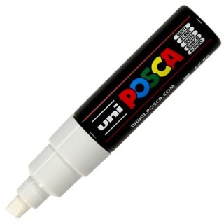 Uni Marker suchościeralny Uni POSCA, biały ścięta końcówka (PC-8k)