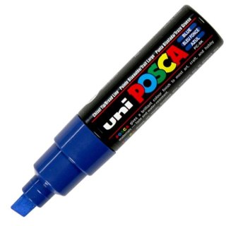 Uni Marker suchościeralny Uni POSCA, niebieski ścięta końcówka (PC-8k)