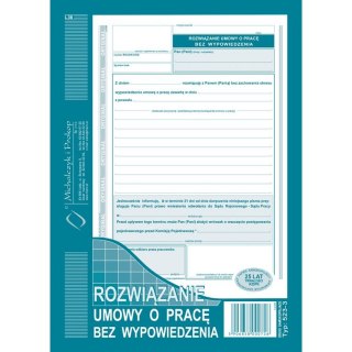 Michalczyk i Prokop Druk samokopiujący Michalczyk i Prokop Rozwiązanie umowy o pracę bez wypowiedzenia A5 40k. (523-3)