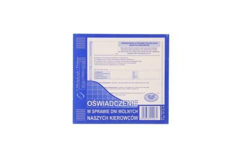 Michalczyk i Prokop Druk offsetowy Michalczyk i Prokop Oświadczenie w sprawie dni wolnych kierowców A5 (14315)