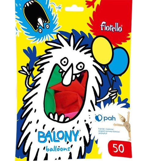 Fiorello Balon gumowy Fiorello pastel mix 12cal (170-2658)