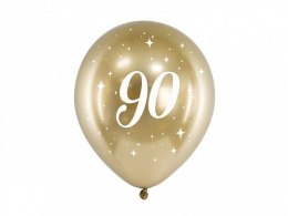 Partydeco Balon gumowy Partydeco 90 urodziny złoty 300mm (CHB14-1-90-019-6)