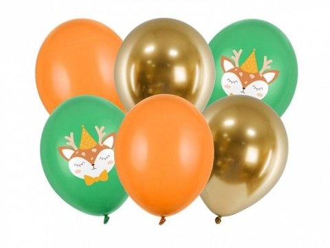 Partydeco Balon gumowy Partydeco jelonek mix 6szt. mix 300mm (SB14P-317-000-6)