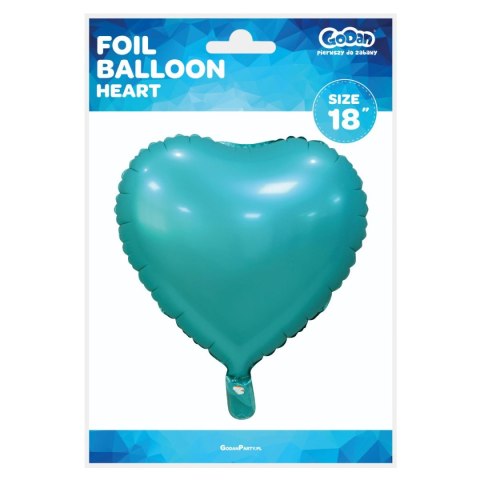 Godan Balon foliowy Godan Serce, matowe, turkusowe (BS-HMTR) Godan Balon foliowy Godan Serce, matowe, turkusowe (BS-HMTR)
