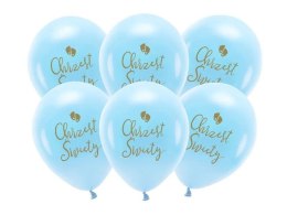 Partydeco Balon gumowy Partydeco Eco Chrzest Święty niebieski 330mm (ECO33P-204-011-6)